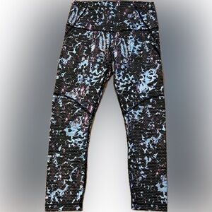 Lululemon all sport crop floral leggings tranquil blue multi size 6
